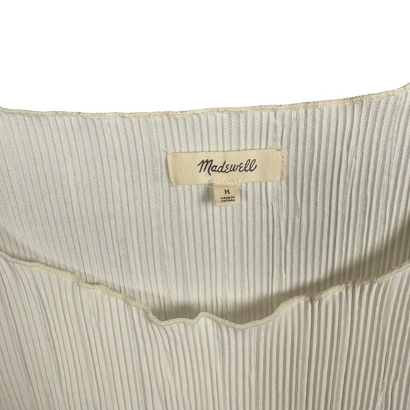 Madewell Size M Micropleat Short Sleeve Top in Bright Ivory - Picture 5 of 6